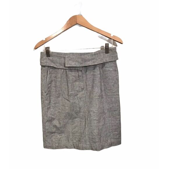 Anthropologie Cordelia Fold Over Skirt Static Print Pockets Sz 2 Black White - Picture 1 of 8